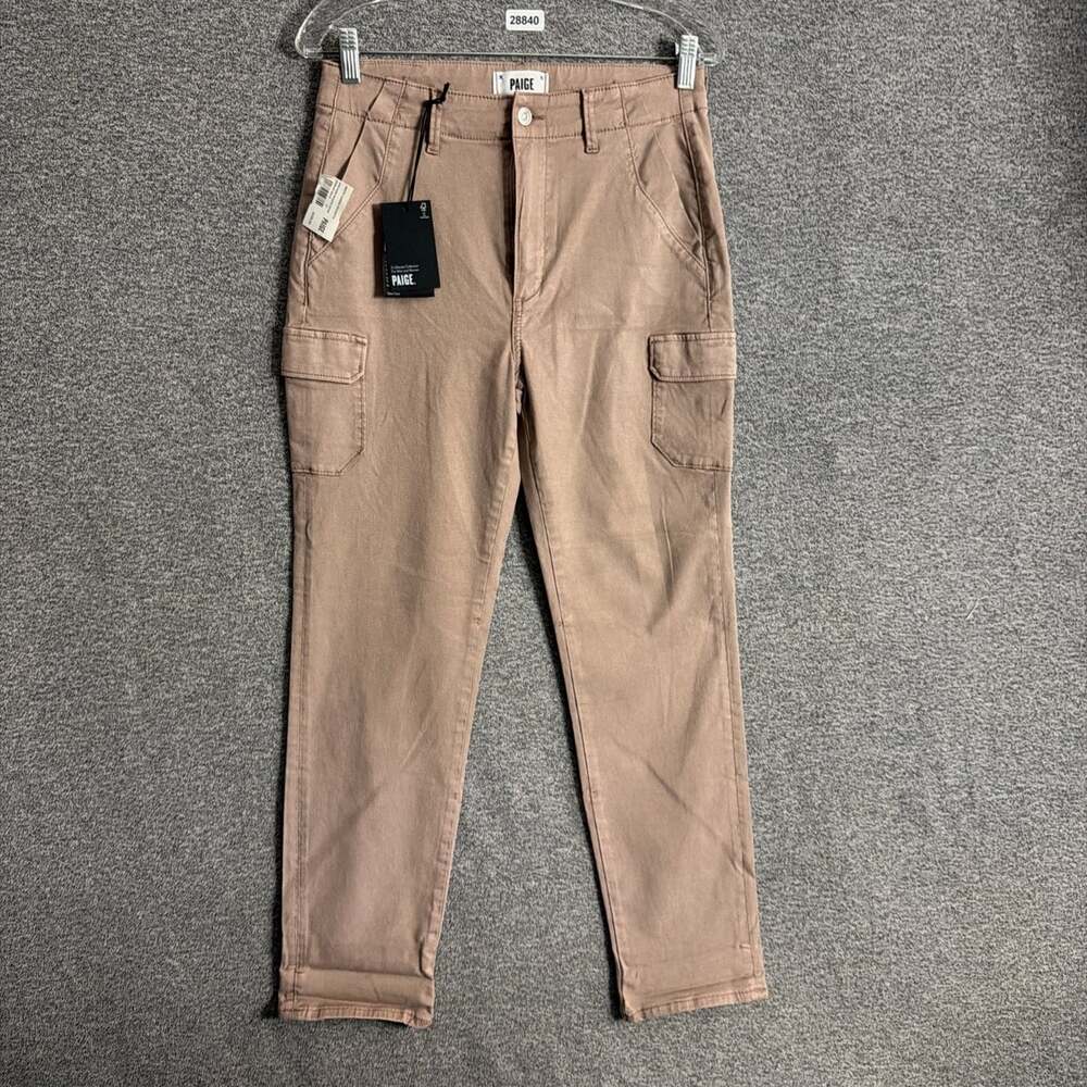 NWT PAIGE Women's Size 27 Stretch Mauve Dune Drew Cargo Pants